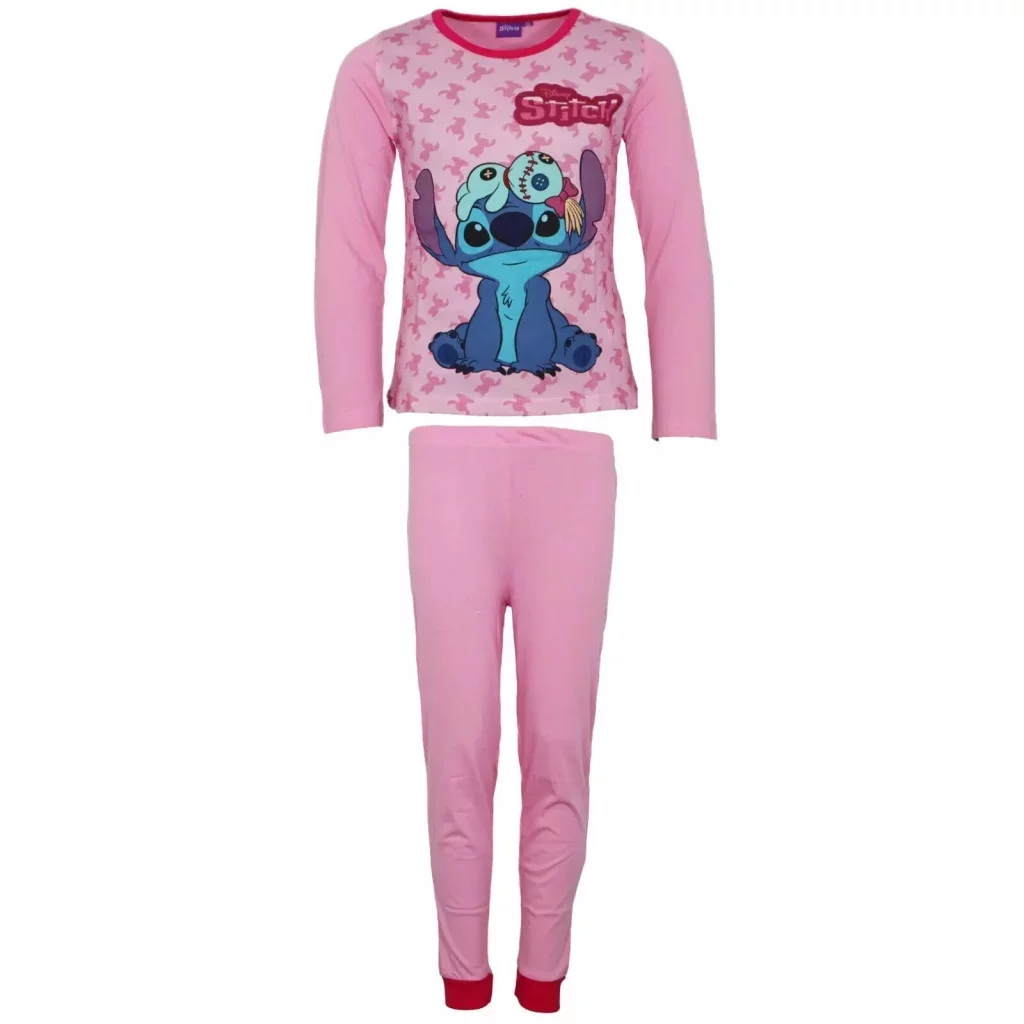 Disney Lilo és Stitch, A csillagkutya Scrump Light Pink gyerek hosszú pizsama 8 év / 128 cm