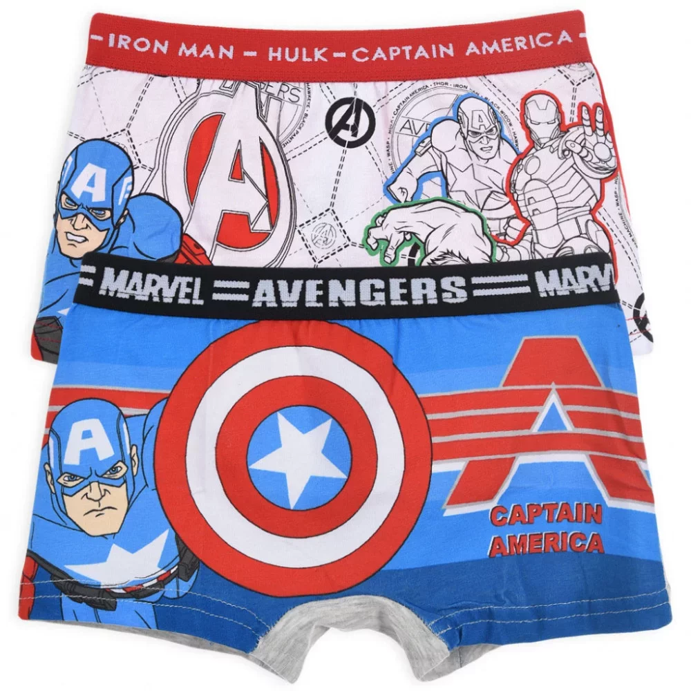 Bosszúállók Captain America Shield gyerek boxeralsó 2 darab/csomag 6 - 8 év / 116 - 128 cm