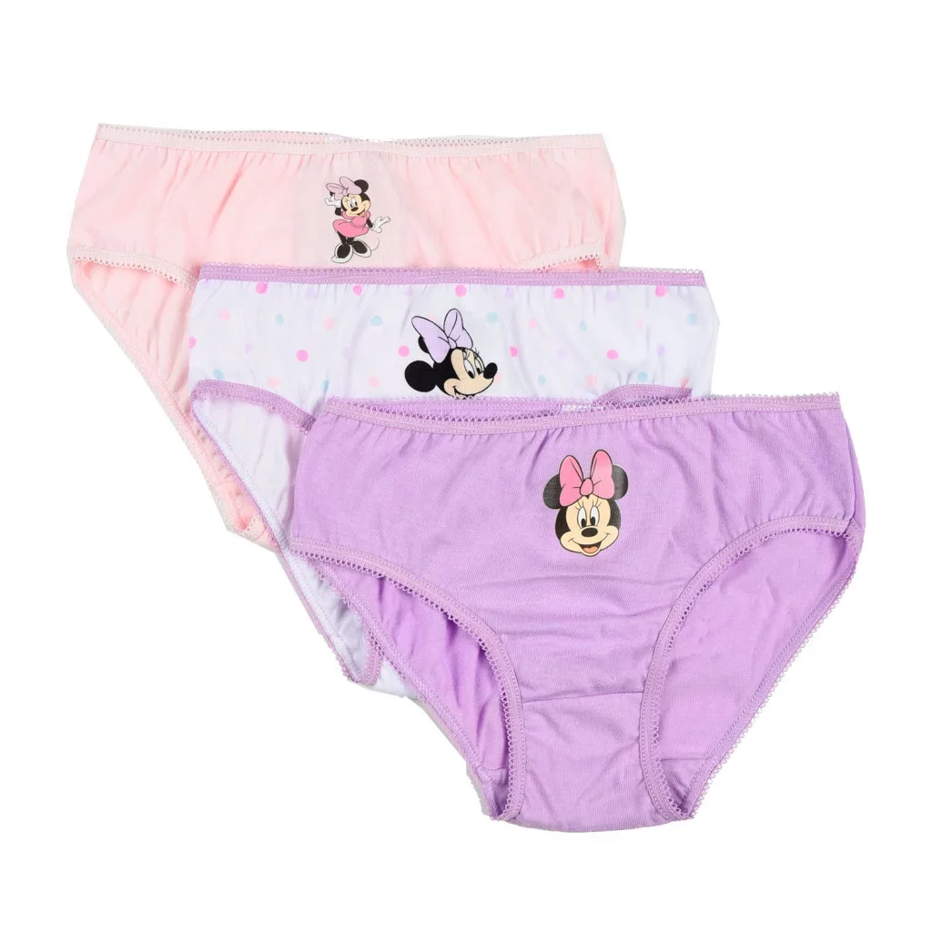 Disney Minnie Purple Dots gyerek fehérnemű, bugyi 3 darab/csomag 5 - 6 év / 110 - 116 cm