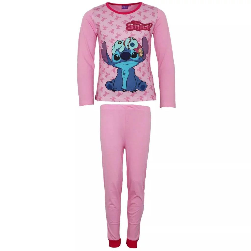 Disney Lilo és Stitch, A csillagkutya Scrump Light Pink gyerek hosszú pizsama 4 év / 104 cm