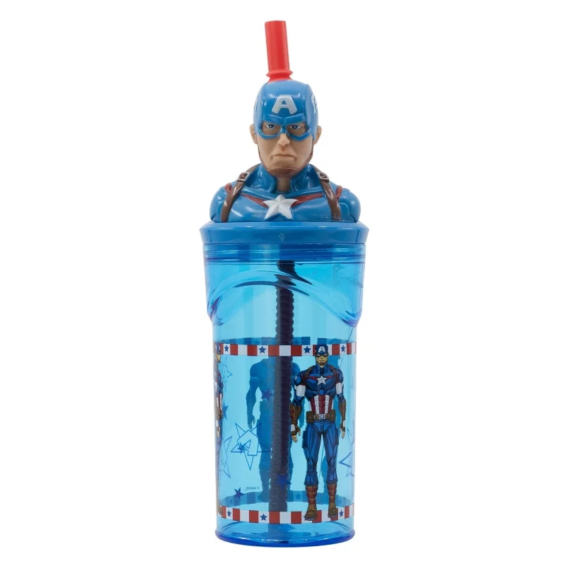 Bosszúállók Invincible Force Captain 3D Figurine szívószálas pohár 360 ml