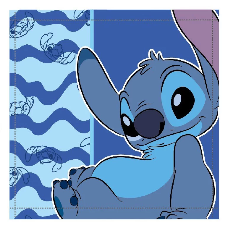 Disney Lilo és Stitch, A csillagkutya Ocean Waves kéztörlő, arctörlő, törölköző 30x30cm