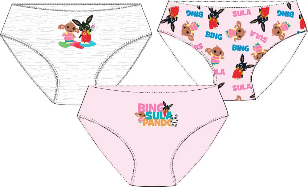 Bing Pink gyerek fehérnemű, bugyi 3 darab/csomag 2 - 5 év / 92 - 110 cm